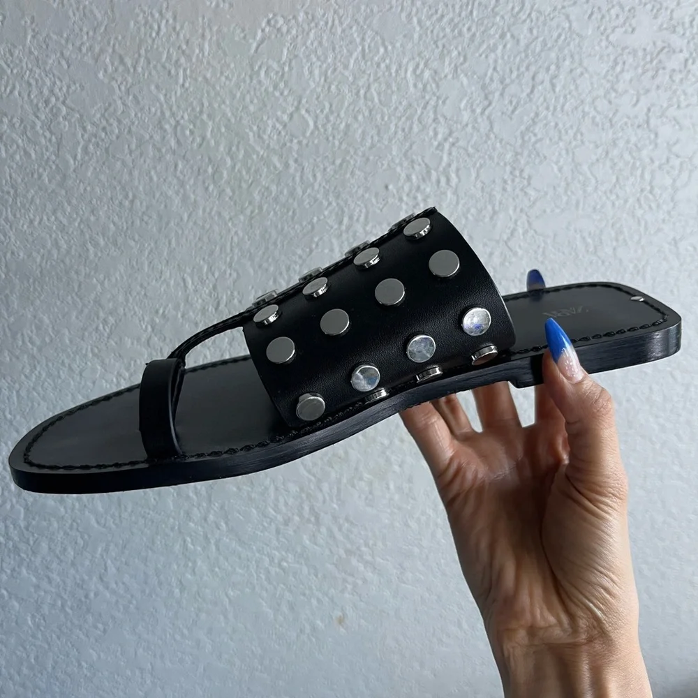 zara genuine leather studded sandals - Picture 4 of 5